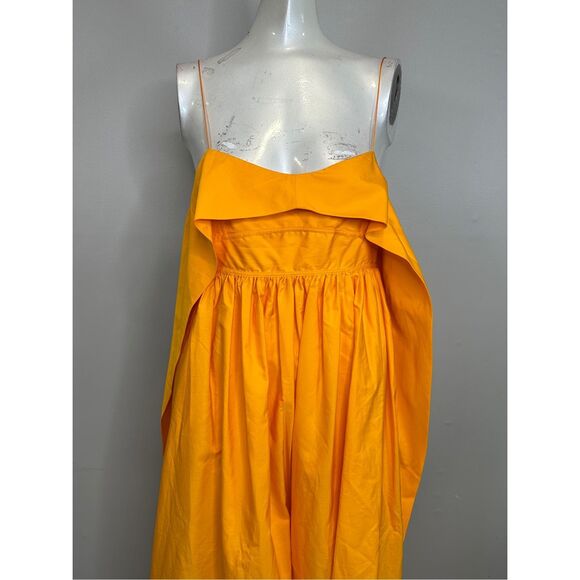 Cecilie Bahnsen Susa Organic Cotton Midi Dress in Tangerine US 8 $1095 - Picture 6 of 12